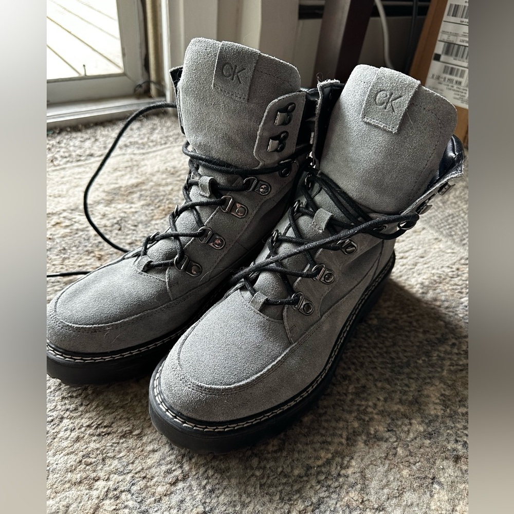 Calvin Klein Womens Gray Boots
